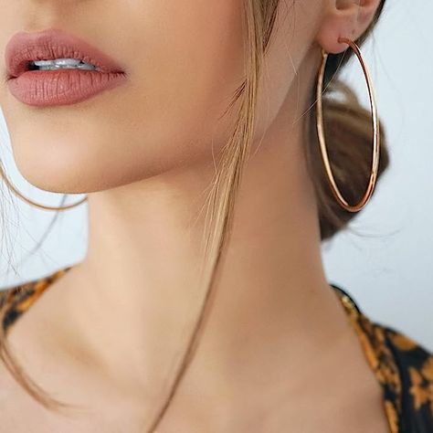 Big Hoop Earrings Outfit, Hoop Earring Outfit, Oversized Hoop Earrings, Hoop Earrings Large, Large Silver Hoop Earrings, Rose Gold Hoop Earrings, Hoop Earrings Silver, Big Hoop Earrings, Gold Filled Hoops