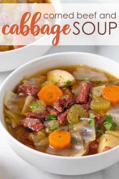 Easy Corned Beef And Cabbage, Corned Beef And Cabbage Soup, Corned Beef Soup, Easy Corned Beef, Beef And Cabbage Soup, Cabbage Soup Crockpot, Corn Beef And Cabbage Soup, Cabbage Soup Diet Plan, Cabbage Soup Diet Recipe