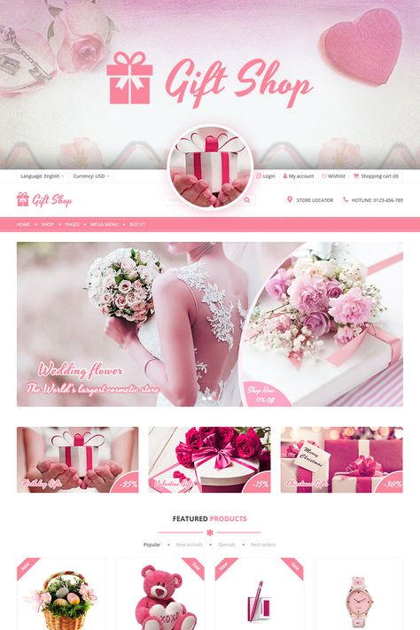 Giftshop - For Gift, Flower, Toy and Accessories stores WooCommerce Theme, #Flower #Toy #Giftshop #Gift #WooCommerce Gift Shop Website, Gift Shop Website Design, Ukraine Flowers, Design Sites, Flower Toy, Powerpoint Tips, Graphic Design Brochure, Flowers Delivery, Website Design Layout