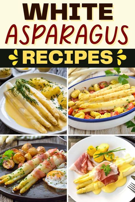 Try these white asparagus recipes for a break from the norm. From lemon-dill to roasted to pan-fried, you can't go wrong with this interesting veggie. White Asparagus Salad, White Asparagus Fine Dining, White Asparagus Recipes, Asparagus Appetizer, Asparagus Bacon, White Asparagus, Asparagus Salad, Sweet Butter, Eating Light