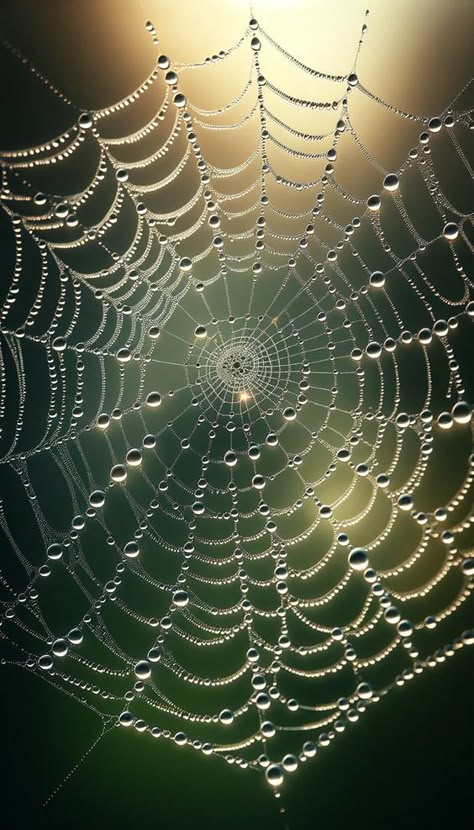 Spider Web Dew Drops, Dew On Spider Web, Spider Web Photo, Natural Structures Photography, Macro Photo Ideas, Nature Pattern Photography, Close Up Nature Photography, Nature Close Up Photographs, Spiderweb Photography