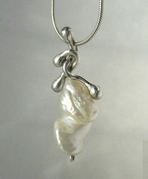 Tiny Dancer, Baroque Pearl Necklace, Pearl Set, White Pearl, Pearl Necklace, Dancer, Chain, Pendant, Silver