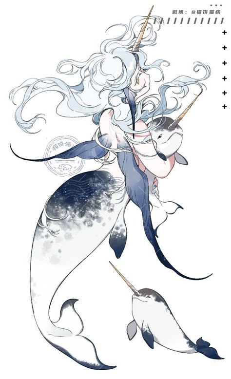 Whale Mermaid Art, Fish Person Art, Mermaid In Tank, Underwater Character Design, Undine Art, Anglerfish Mermaid, Dragon Hybrid Human, Merman Comic, Whale Character Design