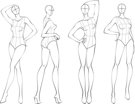 Fashion figure ten heads design template croquis wearing bodice Pose Mannequin, Shape Drawing, Fashion Illustration Template, Fashion Model Drawing, Croquis Fashion, Fashion Figure Templates, Fashion Illustration Poses, Fashion Model Sketch, Fashion Illustration Tutorial