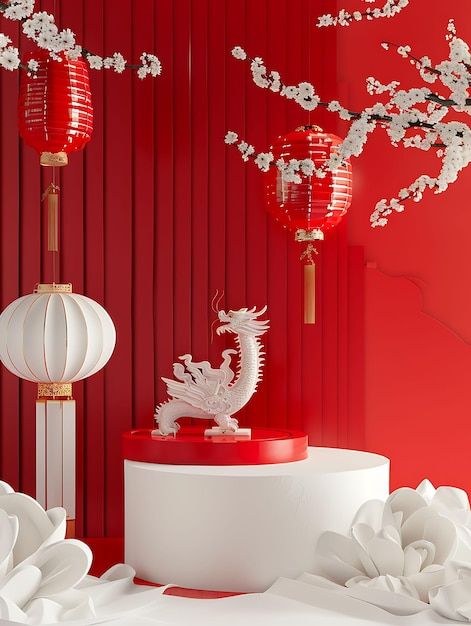 Chinese dragon studio vectors, photos and PSD files | Free download Chinese New Year Display, New Year Display, Sangjit Decoration, Display Backdrop, Cny Decoration, Cny 2025, Chinese Theme, Folded Paper, Komodo