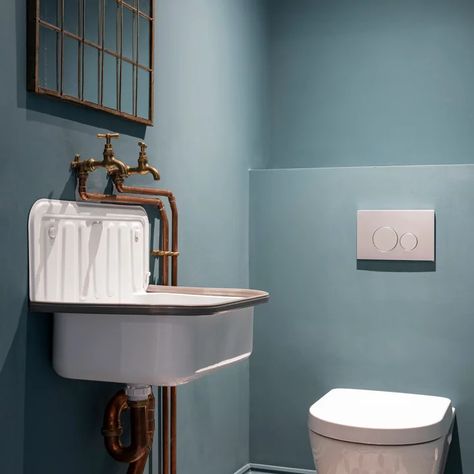 75 Beautiful Cloakroom Ideas and Designs - June 2022 | Houzz UK Small Cloakroom, Full House Renovation, Cloakroom Ideas, Cloakroom Sink, Edwardian Architecture, Closet Under Stairs, Small Downstairs Toilet, Cloakroom Toilet, Recessed Panel Cabinets