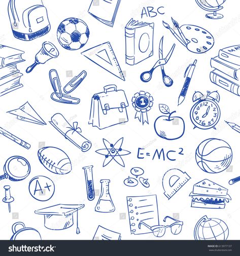 Back to school, education vector doodles, pencil drawing seamless pattern. Education pattern with book sketch, illustration of drawing seamless education background #Ad , #SPONSORED, #doodles#pencil#drawing#school Doodles Pencil, Icons Hand Drawn, Nerdy Valentines, Education Vector, Science Decor, Graphic Studio, Sketch Note, Physics And Mathematics, Doodle Icon