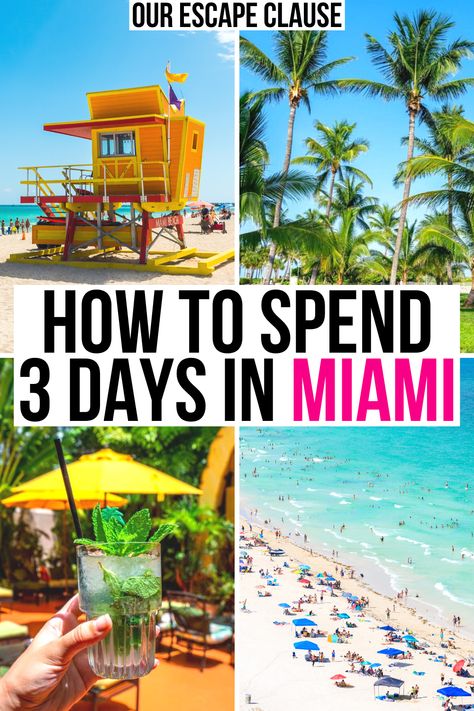 Here's how to make the most of a few days in Miami! 3 days in miami florida | 3 day miami itinerary | miami travel guide | best things to do in miami fl | best places to visit in miami florida | miami vacation spots | vacation miami florida guide | miami south beach | miami in 3 days | miami weekend getaway | 3 day weekend in miami fl | miami things to do in | what to do in miami florida | miami beach guide | miami itinerary 3 days | planning a trip to miami | miami travel tips | travel miami Miami Trip Itinerary, Visiting Miami, Miami Itinerary, What To Do In Miami, Vacation Miami, Traveling Usa, Florida Vibes, Florida Trips, Miami Key West