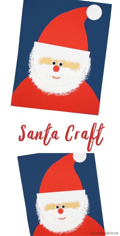 Santa Crafts For Kindergarten, Santa Crafts For Preschoolers, Preschool Santa Craft, Santa Craft Preschool, Easy Santa Crafts For Kids, Santa Templates Free Printable, Santa Crafts For Toddlers, Santa Crafts Preschool, Santa Crafts For Kids