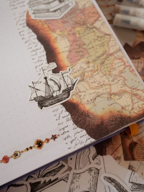 April 2024 Pirate Bullet Journal Theme - Giveaway Journal — Erin Smith - Bullet Journal & Stationery Pirate Journal, Meal Planner Calendar, Erin Smith, Pirate Movies, Bullet Journal Themes, Journal Themes, Treasure Maps, Vintage Nautical, Pirate Theme