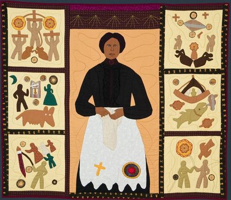 Quilt by Peggie Hartwell titled "Harriet Powers" Harriet Powers, Black Women Artists, Powers Art, African American Quilts, American Quilt, Antique Quilts, African American Art, Applique Quilts, Star Quilt