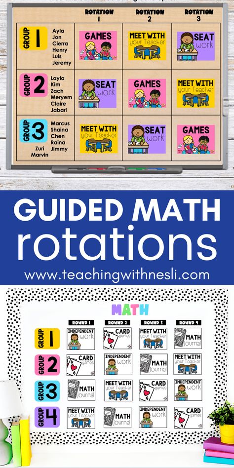 Math Rotation Board, Guided Math Stations, Guided Math Rotations, Math Center Rotations, Guided Math Centers, Tips For Running, Math Rotations, 3rd Grade Math Worksheets, 2nd Grade Math Worksheets