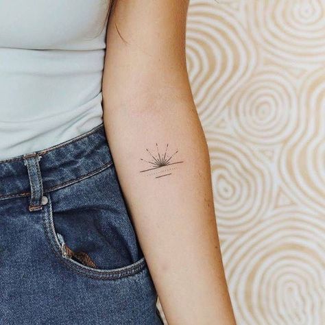 Forearm Fine Line Tattoo, Line Tattoo Women, Fine Line Tattoo Women, Sunset Tattoo Minimalist, Simplicity Tattoos, Fineline Tattoo Ideas, Sunset Tattoo, Diy Tattoo Permanent, Christian Sleeve Tattoo