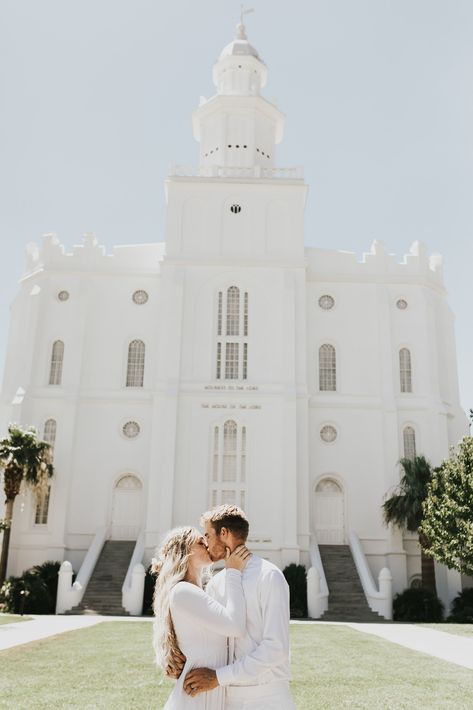 Temple Sealing, St George Temple Wedding, Lds Temple Wedding Photography, Temple Wedding Pictures, Lds Temple Marriage Photography, St George Temple, Prettiest Lds Temples, Salt Lake City Temple Wedding, Temple Marriage