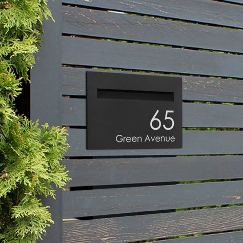 Fence Letterbox Ideas, Picket Fence Letter Boxes, Modern Parcel Mailbox Ideas, Letterbox In Fence, Modern Double Mailbox, Contemporary Mailbox, Masdar City, Letter Box Design, Parcel Drop Box