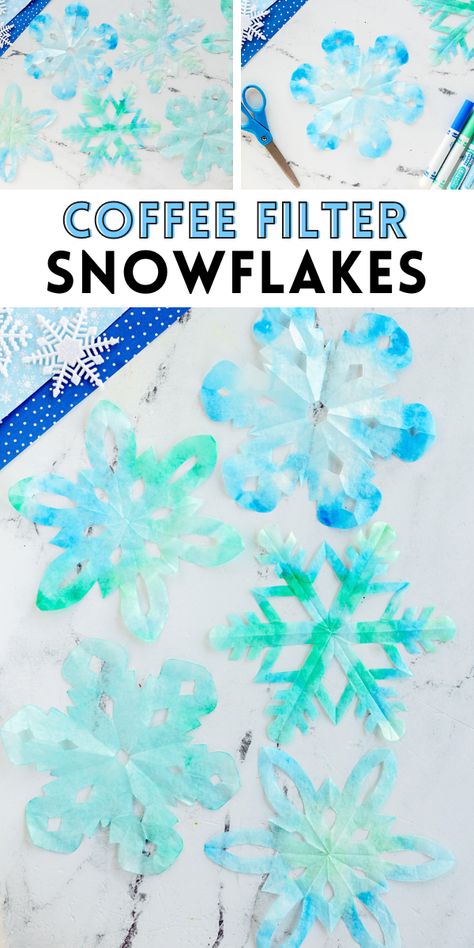 Making Coffee Filter Snowflakes is not only a fun and simple activity but also a great way to explore creativity with colors and patterns. Art Projects With Coffee Filters, Coffee Filter Art For Kids, Christmas Coffee Filter Crafts, Coffee Filter Snowman, Coffee Filter Snowflakes, Snowflakes For Kids, Coffee Filters Snowflakes, Coffee Filter Art, Snow Crafts