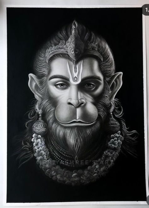 Shading Drawing Sketches Artworks, Hanumanji Sketch, Hanumanji Drawing, Marvel Art Drawings, Pencil Sketch Portrait, Pencil Drawings Of Animals, Black Paper Drawing, Pencil Sketch Images, Realistic Drawing