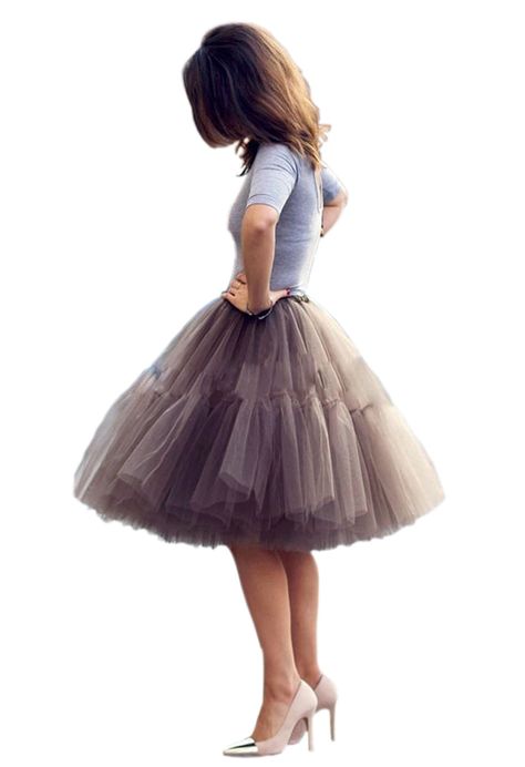 Nina Vintage Tutu Tulle Midi Womens Ballet Faldas Skirt Underskirt Brown S ** Click image for more details. (This is an affiliate link) #WomensSkirts Poofy Skirts, Tutu En Tulle, Womens Tulle Skirt, Tule Rok, Gonna In Tulle, Fashion 50s, Smart Fashion, Fashion Tips For Girls, 1950s Retro