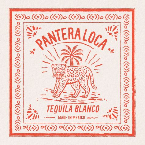 Tequila Blanco Fonts :: Behance Latin America Graphic Design, Heritage Graphic Design, Spanish Graphic Design, Mexican Linocut, Southwest Branding, Maximalist Logo, Mexican Packaging, Linocut Logo, Tequila Branding