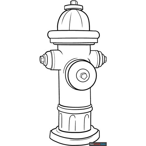 Free Fire Hydrant Coloring Page for Kids Fire Hydrant Coloring Page, Simple Firetruck Drawing, Fire Engine Coloring Pages, Fire Fighter Coloring Pages For Kids, Painted Fire Hydrants, Fire Hydrant Craft, Easy Drawing Guides, Drawing Guides, Free Cartoons