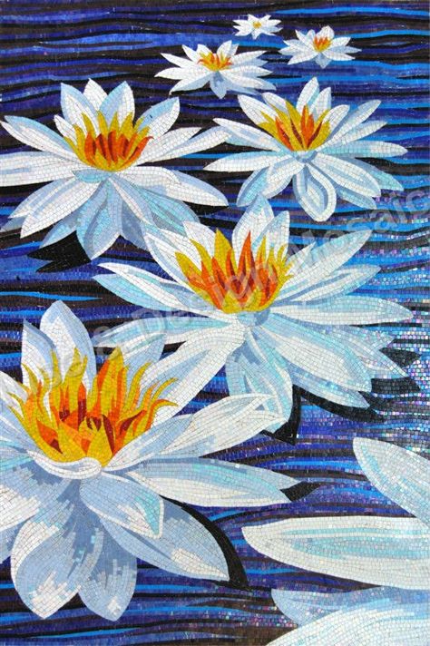 Collage Mosaic, Lotus Flower Art, Mosaic Artwork, Mosaic Design, Tile Murals, Mosaic Ideas, Ceiling Tiles, Glass Mosaic Tiles, Mosaic Designs