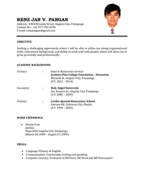 Cv Resume Sample, Resume Format Examples, First Job Resume, Simple Resume Format, Job Resume Format, Sample Resume Format, Best Cv, Professional Resume Examples, Free Resume Examples