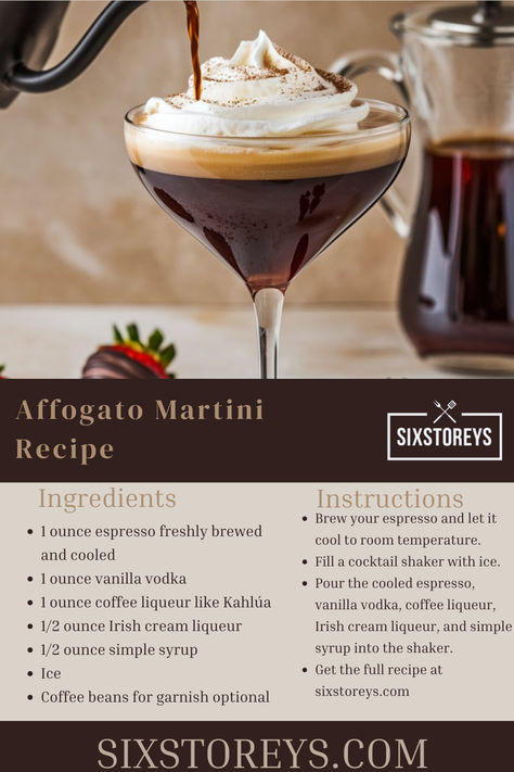 Affogato Martini Recipe Coffee Vodka, Irish Cream Liqueur, Martini Recipe, Vanilla Vodka, Martini Recipes, Enjoy Coffee, Coffee Cocktails, Irish Cream, Simple Syrup