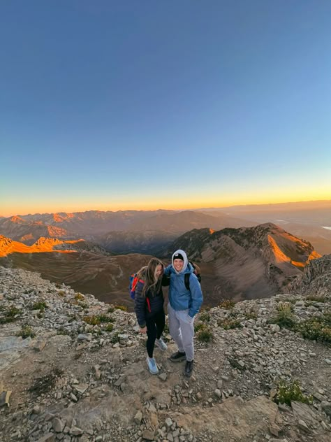 Hiking Mount Timpanogos  at sunrise Hiking Couple Aesthetic, Hiking Boyfriend, Hike Date, Hiking Couples, Hiking Date, Mount Timpanogos, Hiking Couple, Sunrise Hike, Cute Date Ideas