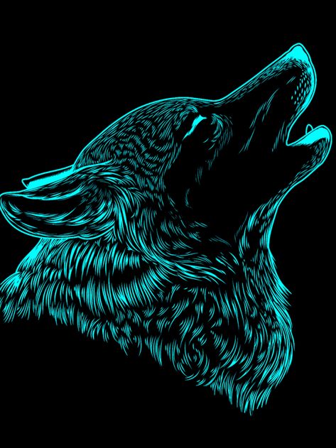 Howling wolf head - neon blacklight wolf howling fantasy art Neon Wolf Art, Neon Wolf, Photoshop Artwork, Howling Wolf, Wolf Head, Wolf Howling, Dream Room Inspiration, Wolf Art, Neon Art