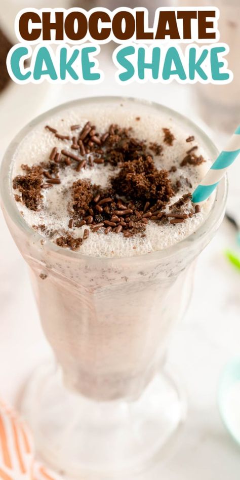 Cake Shake Recipe, Orange Cream Popsicles, Chocolate Cake Shake, Cake Milkshake, Yummy Milkshake Recipes, Cake Shake, Creamsicle Cake, Cake And Ice Cream, Ice Cream Shake