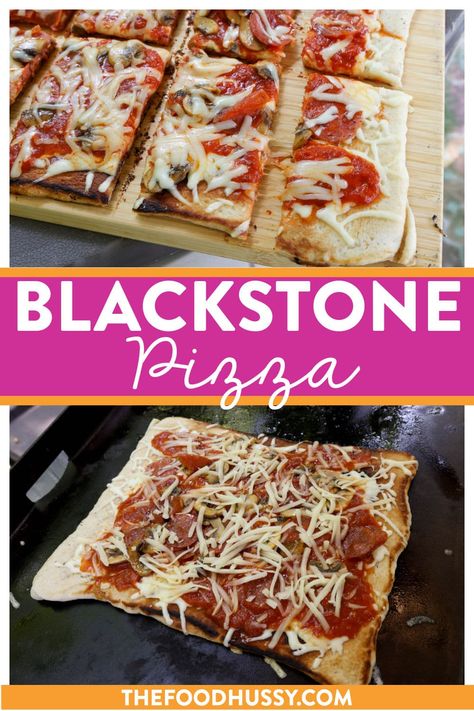 Blackstone Pizza Blackstone Pizza Recipes, Pizza On Blackstone Griddle, Pizza On Blackstone, Blackstone Pizza, Big Mac Pizza, Upside Down Pizza, Blackstone Cooking, Pizza Crust Dough, Deep Dish Pizza Recipe