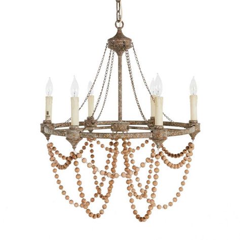 Wooden Bead Chandelier, Circle Chandelier, French Country Rustic, Beaded Candle, Wheel Chandelier, Wooden Chandelier, Wagon Wheel Chandelier, Candle Style Chandelier, Whitewash Wood