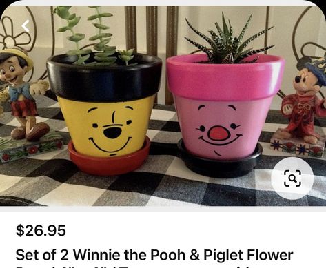 Winnie The Pooh Clay, Clay Pot, Clay Pots, Winnie The Pooh, Plants, Flowers