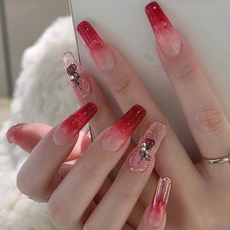 Douyin Nails, Emerald Nails, Nails Designer, Glitter Rosa, Blue Tips, Nagel Tips, Pink Bottom, Really Cute Nails, Glitter Design