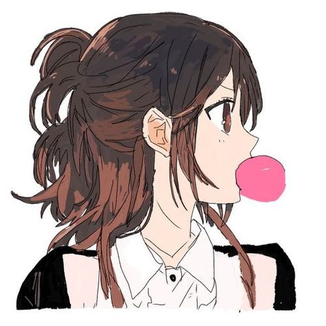 Anime Half Ponytail, Half Up Hair Drawing Reference, Anime Hair Half Up Half Down, Pigtails Side View Drawing, Half Up Half Down Anime Hair, Half Up Half Down Drawing Reference, Anime Shoulder Length Hair, Ponytail Hairstyles Reference Drawing, How To Draw Half Up Half Down Hair