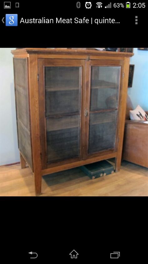 Meat safe Meat Safe Cabinet, Meat Safe, Meat House, Safe Cabinet, Pie Safe, Pine Furniture, China Cabinet, Pie, Australia