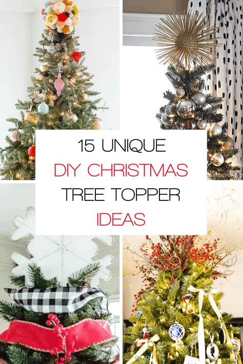 15 unique DIY Christmas tree topper ideas to top off your Christmas tree with style. Diy Tree Topper Ideas, Christmas Tree Topper Ideas, Tree Topper Ideas, Christmas Tree Toppers Unique, Diy Tree Topper, Xmas Tree Toppers, Diy Christmas Tree Topper, Christmas Tree Tops, Christmas Topper