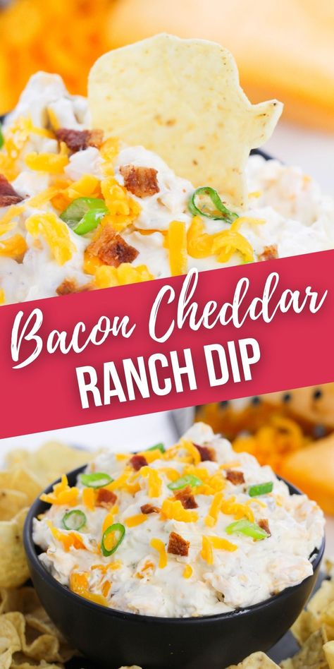 Bacon Cheddar Ranch Dip is one of those amazing creations that will just become part of your everyday life. It is so easy, so tasty and very, very versatile. Everything Ranch Dip, Bacon Dips, Bacon Cheddar Ranch Dip, Cheddar Ranch Dip, Bacon Cheddar Dip, Bacon Ranch Dip, Ranch Recipes, Cheddar Dip, Delicious Dips