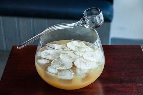 This 'Apple of My Eye' punch is perfect for a fall party. Halloween Punch Alcohol, Skull Scorpion, Alcohol Soaked Fruit, Boozy Punch, Scorpion Bowl, Halloween Alcohol, Sangria Punch, Apple Cider Punch, Halloween Punch Recipes