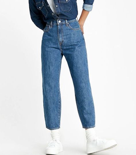 I'm Almost 50 and Wearing My Favourite Teen Trends Again | Who What Wear UK Levis Balloon Jeans Outfit, Balloon Jeans Outfit Winter, Balloon Jeans Outfit, Levis Balloon Jeans, Uniqlo Coat, Jeans Blazer Outfit, Mango Boots, Balloon Jeans, Cut Blazer