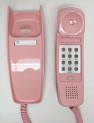 Wall Telephone, Mid Century Orange, Wall Phone, Mini Phone, Wall Desk, Desk Phone, Push Button, Wall, Pink