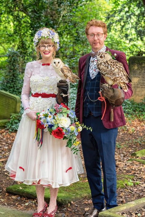 Carnival Wedding Theme, Tacky Wedding, Wildflower Theme, Floral Themed Wedding, Ukrainian Wedding, Flower Crown Bride, Bridesmaid Corsage, Quirky Wedding, Royal Wedding Dress