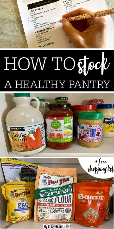 Healthy Pantry Essentials, Food Staples To Have, Healthy Staples Shopping Lists, Clean Eating Pantry Staples, Gluten Free Pantry Staples, Fall Pantry Stock Up, Staples To Have In Your Pantry, Postpartum Pantry Staples, Winter Pantry Stock Up List