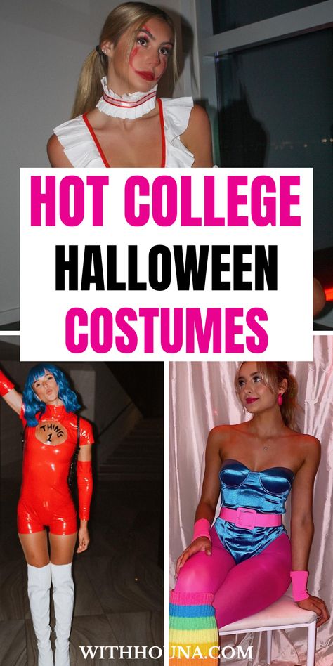 Halloween is huge for college girls and I can bet you're looking for sexy college Halloween costumes to impress others and be in the spot lights this year. Thus, we've got you the best college Halloween costumes to take your Halloween look to the next level. We've got you everything from hot Halloween costumes, college Halloween costume ideas, couples college Halloween costume ideas, easy college Halloween costumes, college Halloween costume ideas couples, and unique college Halloween costumes. Halloween Costumes For The Club, Frat Party Halloween Costumes, Young Adult Halloween Costumes, At Home Halloween Costumes For Women, Thing One And Thing Two Costumes College, Day Of Halloween Costumes, College Girls Halloween Costumes, Bad News Costume, Hannah Montana Costume College