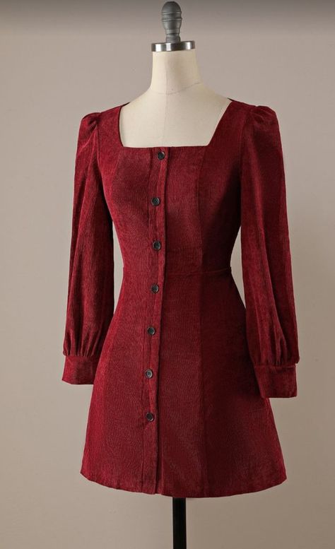 Velvet Dress Outfit Winter, Corduroy Dress Outfit, 1950 Outfits, Outfit Maroon, Inspirational Outfits, Clothes Reference, Carnival Festival, Cute Dress Outfits, Designer Dresses Casual