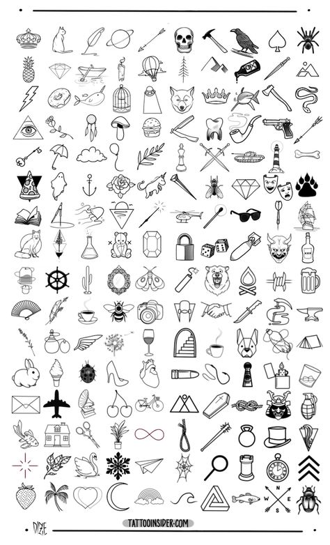 160 Original Small Tattoo Designs - Tattoo Insider Tato Flash, Hadiah Diy, Tattoo Placements, Petit Tattoo, Tato Henna, Sharpie Tattoos, Men Tattoos, Cat Tattoos, Doodle Tattoo