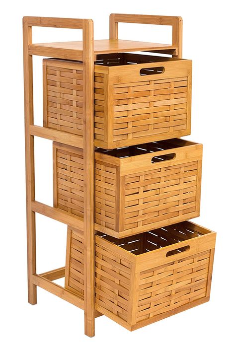 Cube Drawers, Storage Carts, Wood Cube, Bedroom Storage Ideas, Home Office Cabinets, Bamboo Storage, 3 Drawer Storage, Apartment Things, Office Files