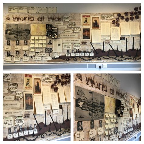 Ww1 Project Ideas, Ww1 Display, History Fair Projects, History Bulletin Boards, Display Boards For School, Wall Magazine, Class Bulletin Boards, Working Wall, Bulletin Board Design