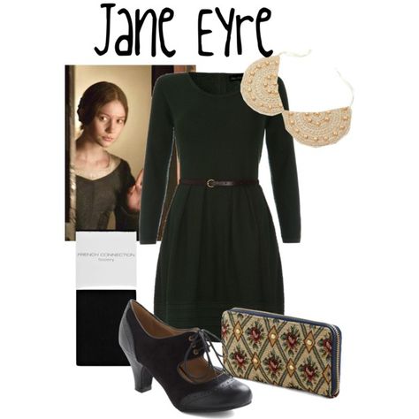 "Jane Eyre" by evil-laugh on Polyvore Jane Eyre Inspired Outfits, Literary Outfits, Magical Outfits, Dark Wardrobe, Evil Laugh, Classic Academia, Movie Outfits, Charlotte Brontë, Book Fashion