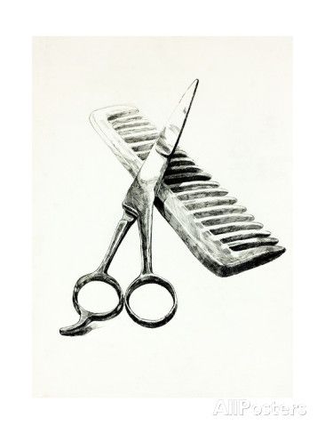 Wood Tattoo, Scissors Art, Pencil Drawing Ideas, Barber Tattoo, Vintage Scissors, Salon Signs, Clip Art Vintage, Frames For Canvas Paintings, Affordable Wall Art